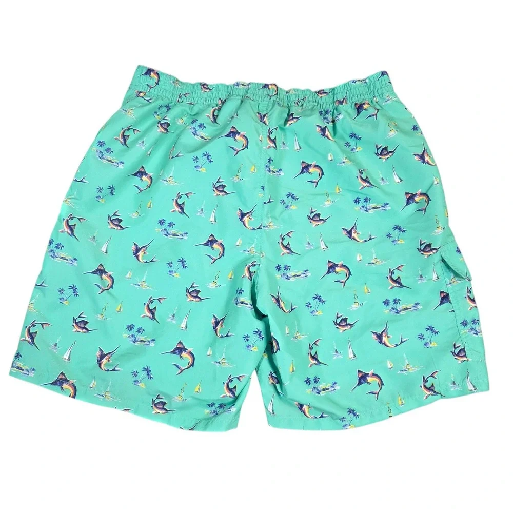 Polo Ralph Lauren‎ Men's Swordfish Allover Print Swim Trunks Green XL Shorts